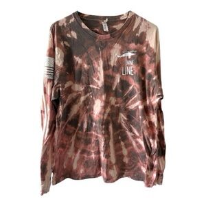 Bella Canvas Kids Long Sleeve Tie-Dye Shirt - Brown and Cream